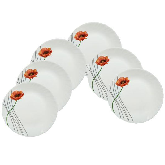 La Opal Glass Diva Quarter Plate Set Pack Of 6