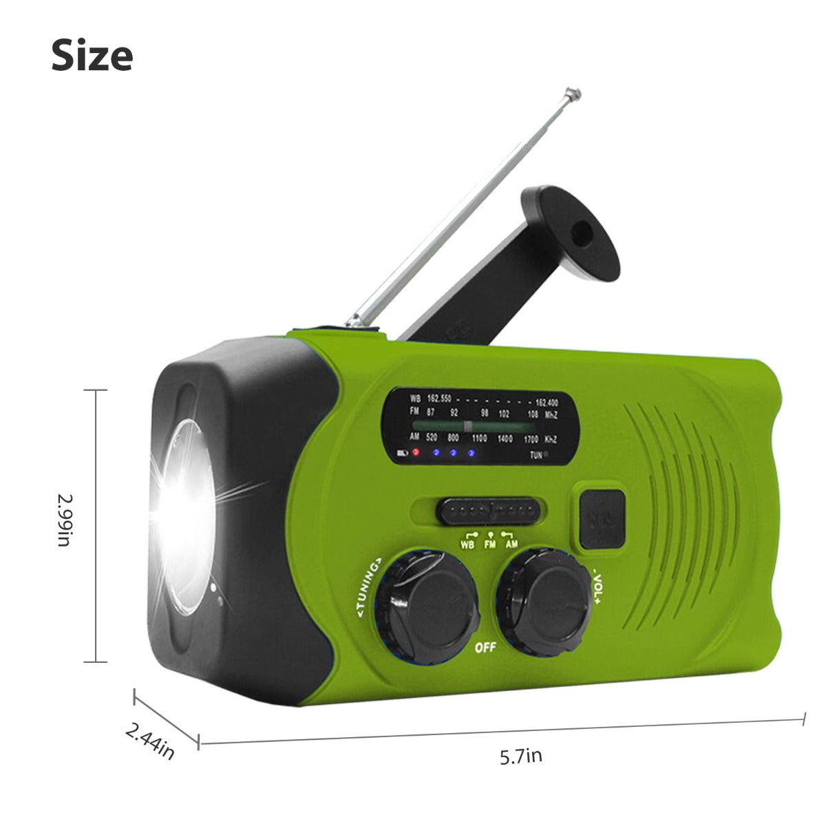 2000mAh Hand Crank Flashlight Radio