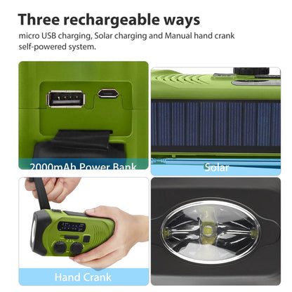 2000mAh Hand Crank Flashlight Radio