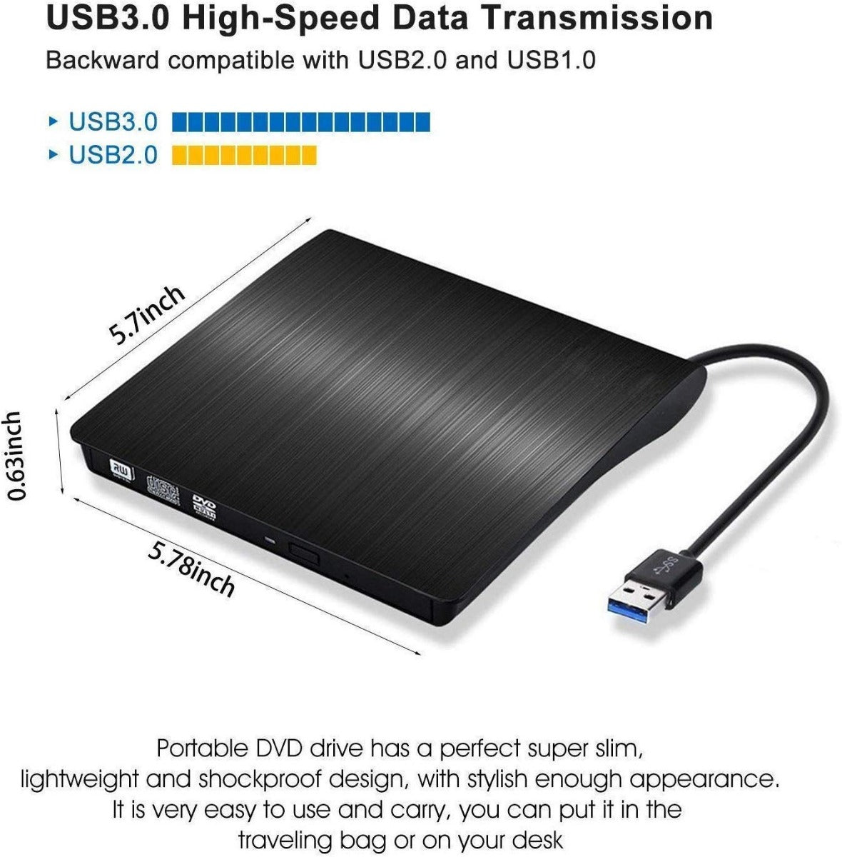USB 3.0 External CD/DVD-RW Drive
