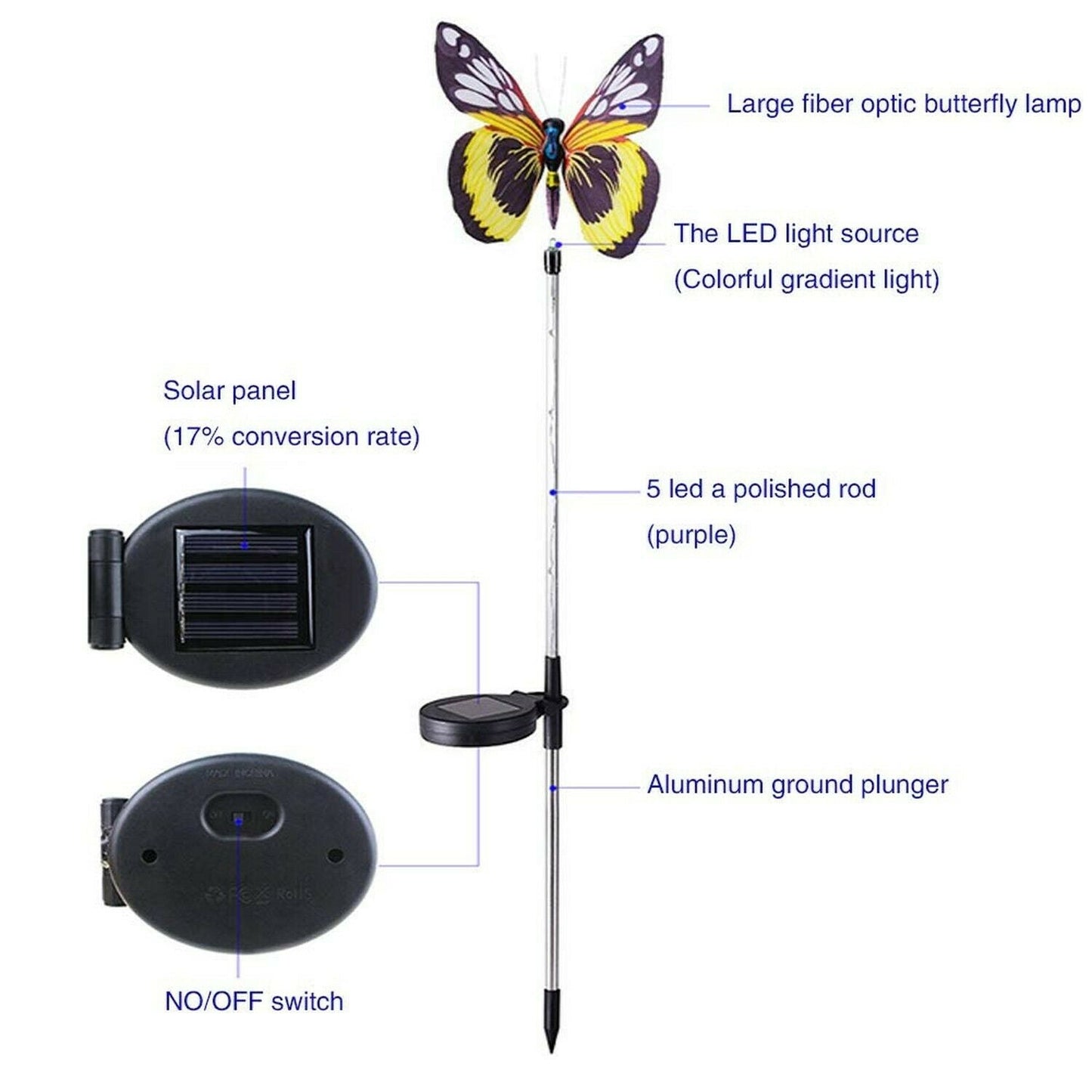 3 PCS Garden Solar Butterfly light