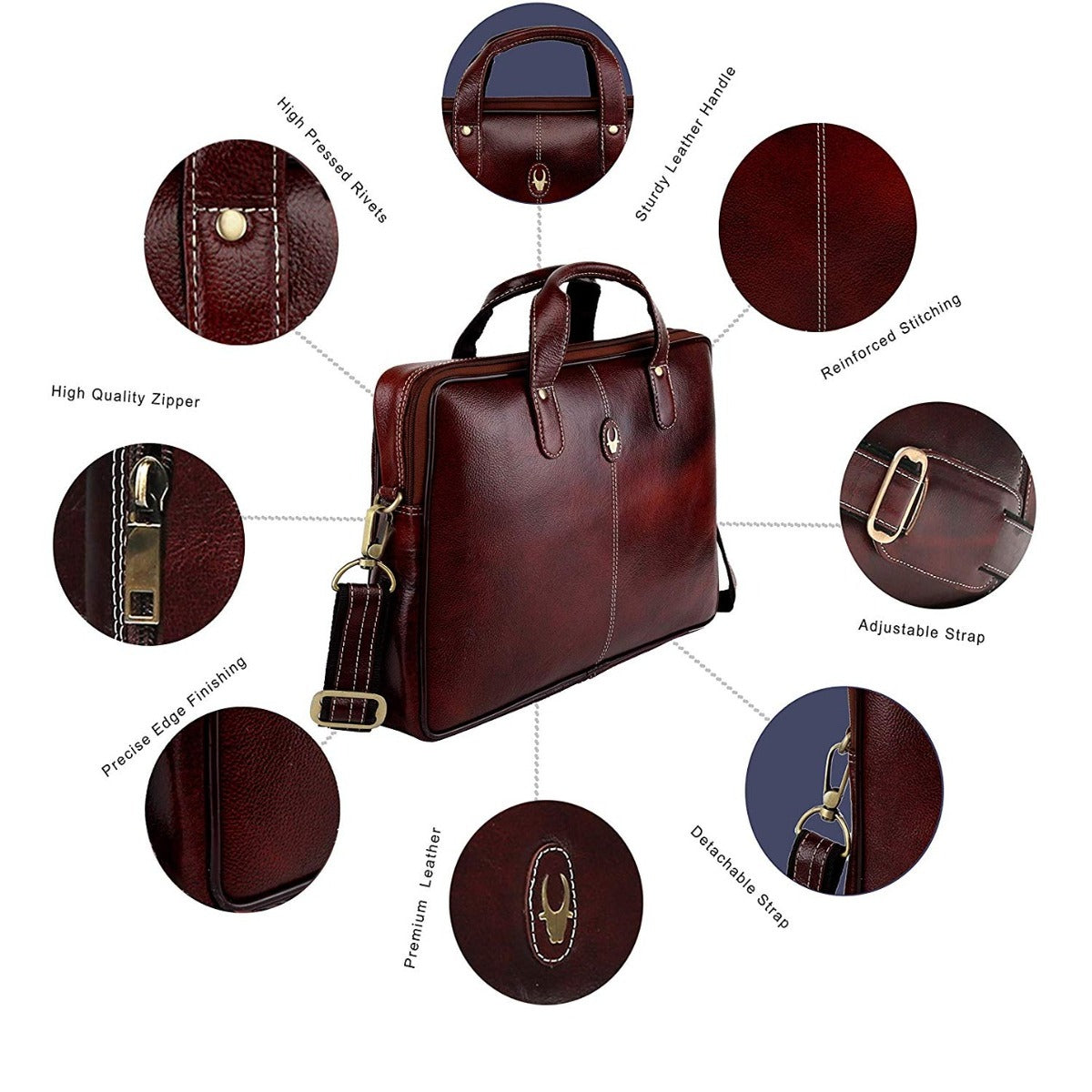 Genuine Leather 13 Inch Sleek Laptop Bag