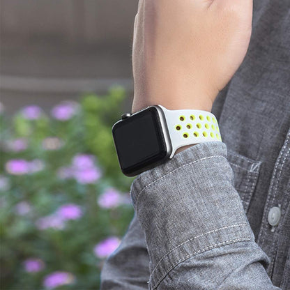 Smart Watch Silicon Band 38 MM / 42 MM-Silver Yellow-38mm