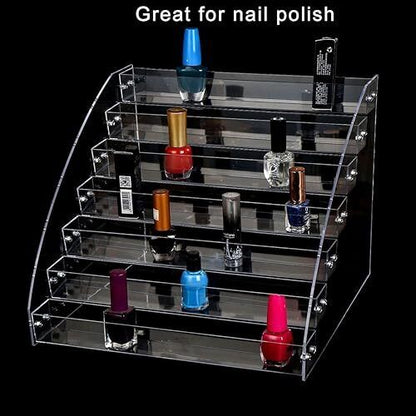 7 Tier Clear Acrylic Nail Polish Ink Display Rack Sunglasses Organizer