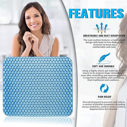 Breathable Honeycomb Gel Seat Cushion, 2 Layer