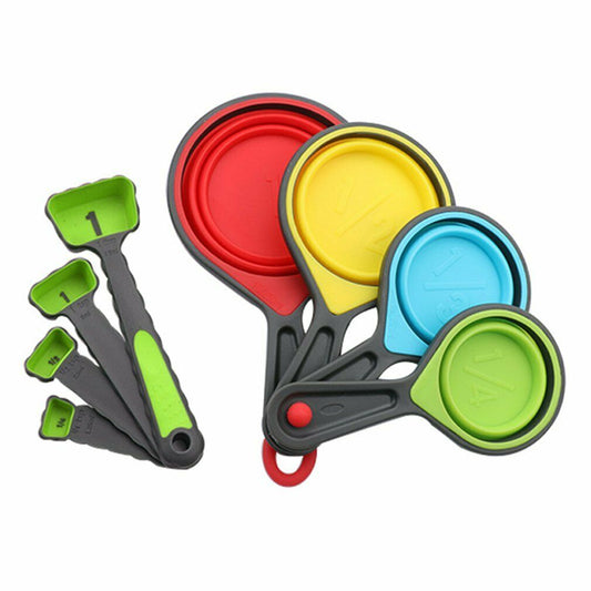 Food Grade Silicone Foldable Measuring Cups-Green