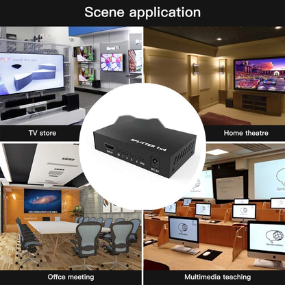 HDTV Splitter Amplifier 1 In 4 Out Duplicator