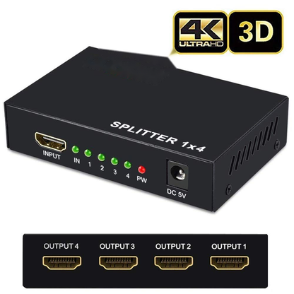 HDTV Splitter Amplifier 1 In 4 Out Duplicator