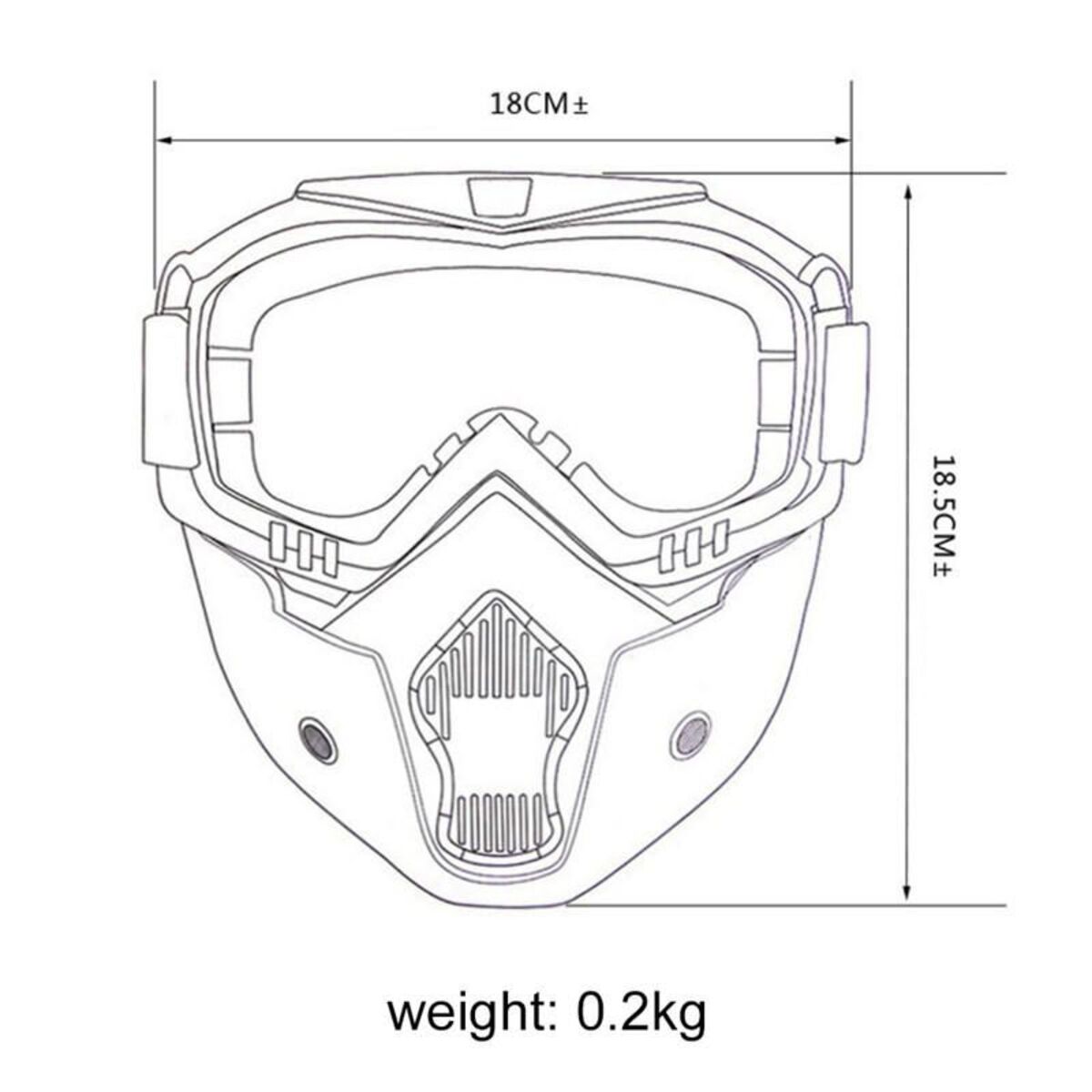 Face Mask with Detachable Goggles
