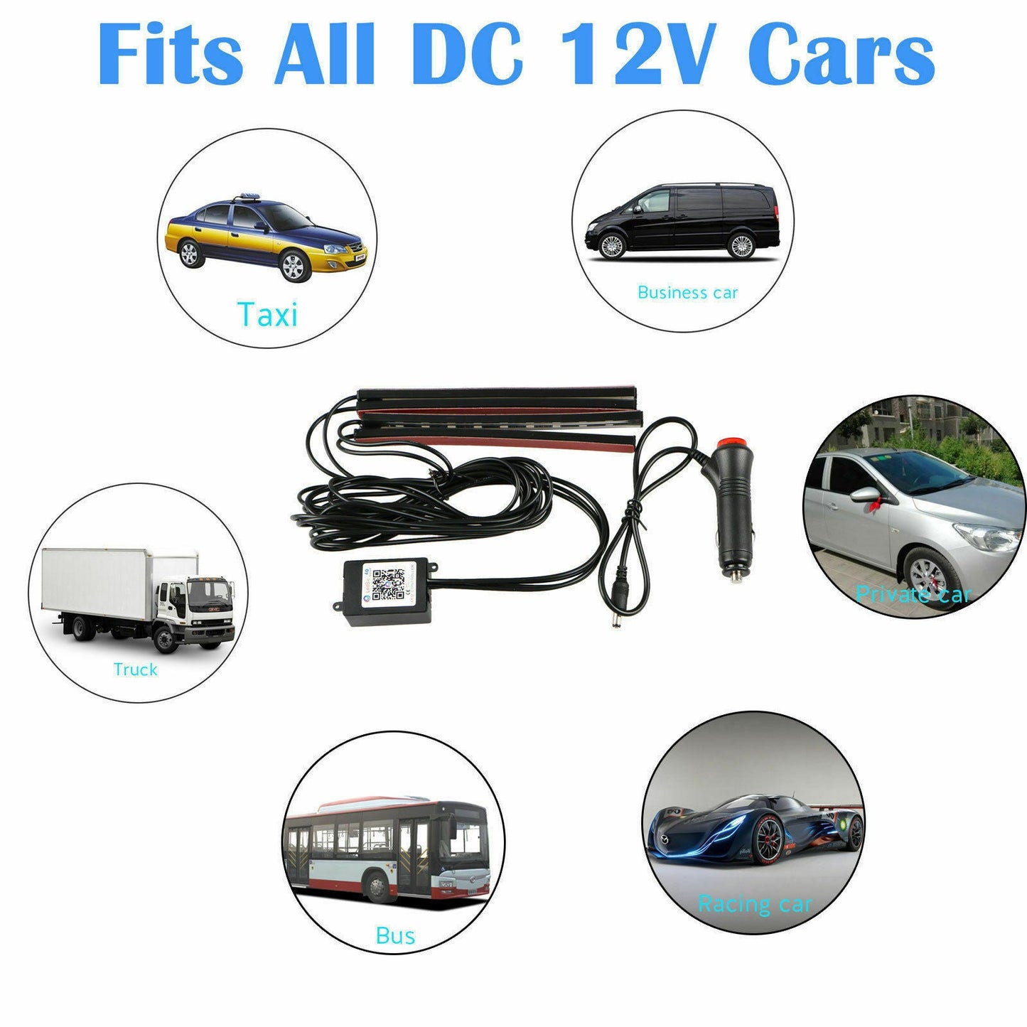 4Pcs 12LED RGB Car Interior 12V LED Strip Lights with Remote