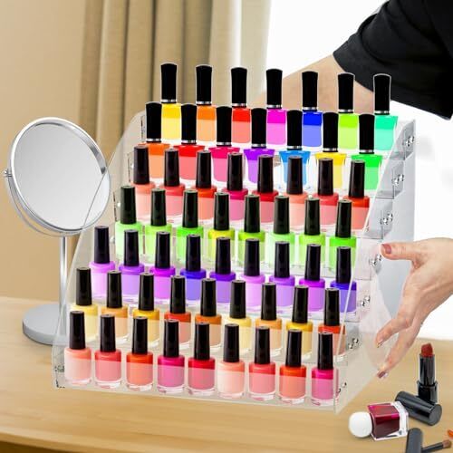 7 Tier Clear Acrylic Nail Polish Ink Display Rack Sunglasses Organizer