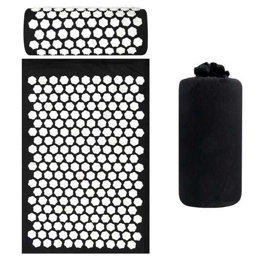 Acupressure Mat with Pillow-Black