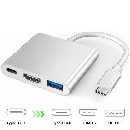 Type C to HDTV + USB 3.0 Adapter Hub