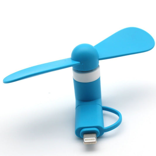 USB mini fan for Smartphone (Compatible) android with multi plug-Blue