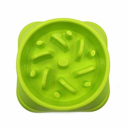Dog Food Slow Feeder Plastic Bowl -Green