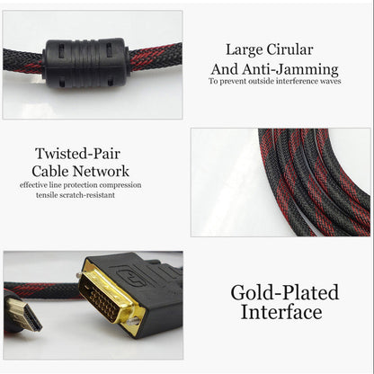 24+1 Pin HDTV to DVI Cable, 24K Gold Plated