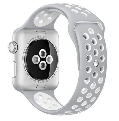 Smart Watch Silicon Band 38 MM / 42 MM-Silver White-38mm
