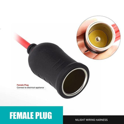 12V/24V 12' Foot Heavy Duty Extension Cord with Cigarette