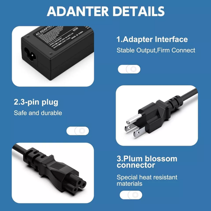 65W Laptop Charger AC Adapter Power Supply Cord 19.5V 3.34A