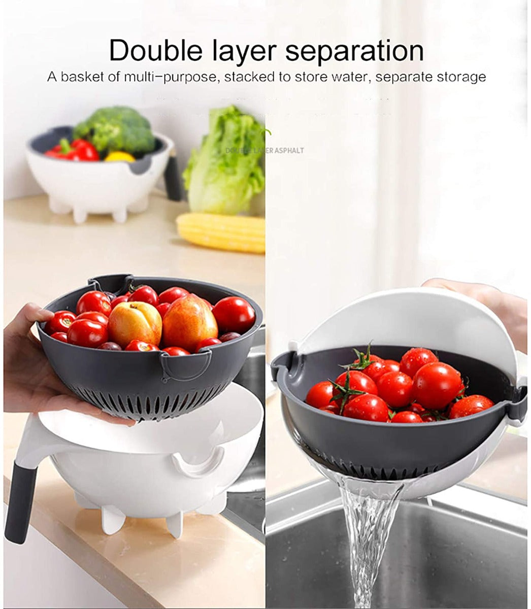 9 in 1 Vegetable Cutter with Drain Basket