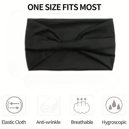 New Solid Color Elastic Wide Sports Headband Sweat Absorbent Yoga