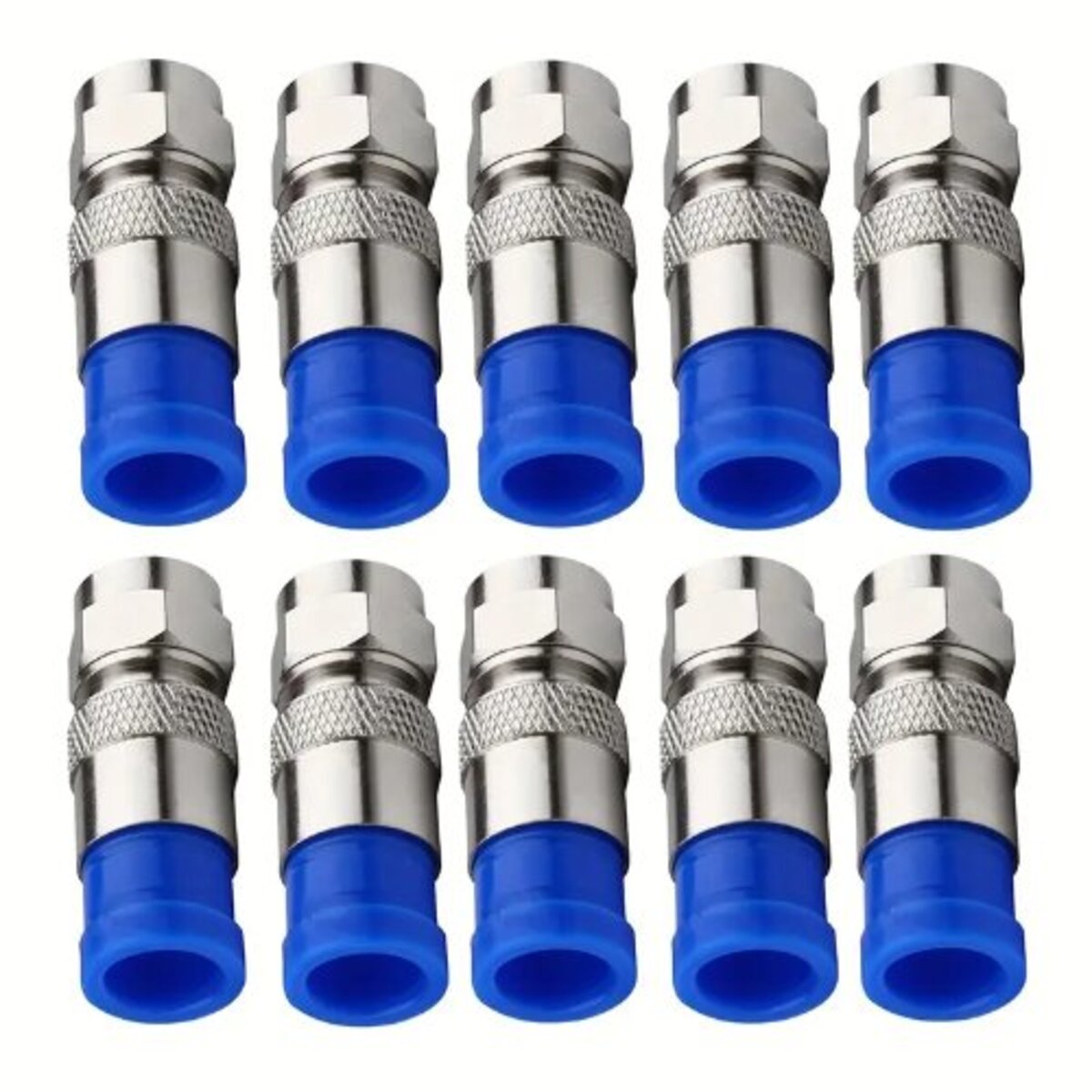 10Pcs RG6 Compression Connector Waterproof Connection F Type Compression Connector