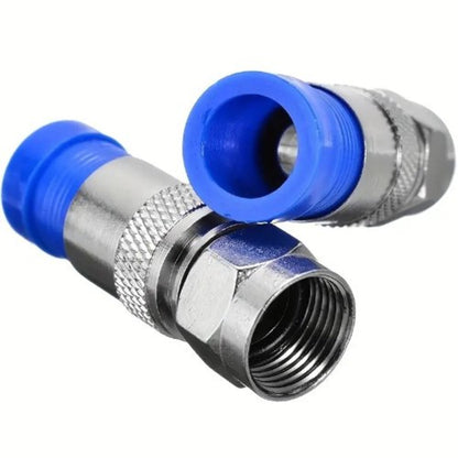10Pcs RG6 Compression Connector Waterproof Connection F Type Compression Connector