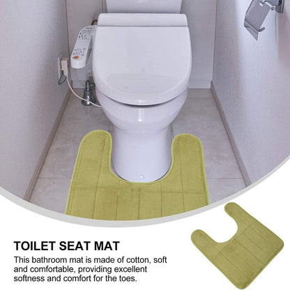 U Shaped Toilet Rugs (Olive Green)