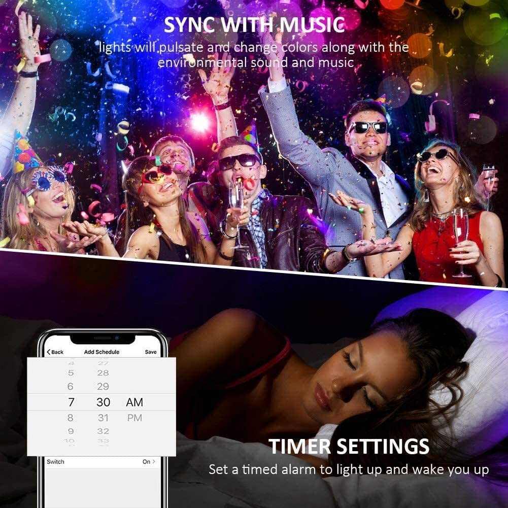 32.8ft Smart WiFi RGB LED Strip Lights