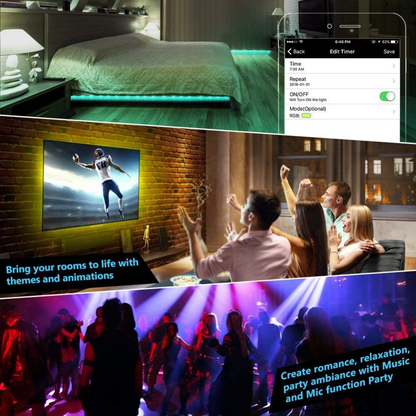 32.8ft Smart WiFi RGB LED Strip Lights