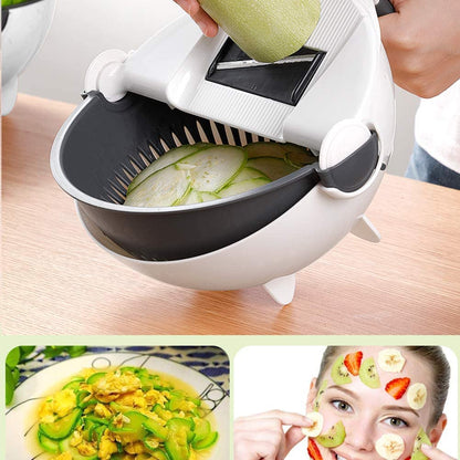 9 in 1 Vegetable Cutter with Drain Basket