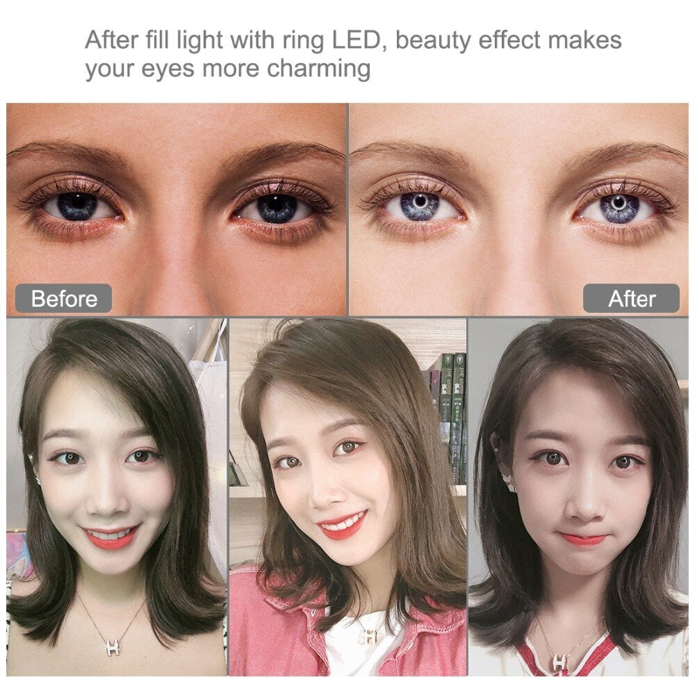 26cm Selfie Ring Light With 1.1m Tripod Stand