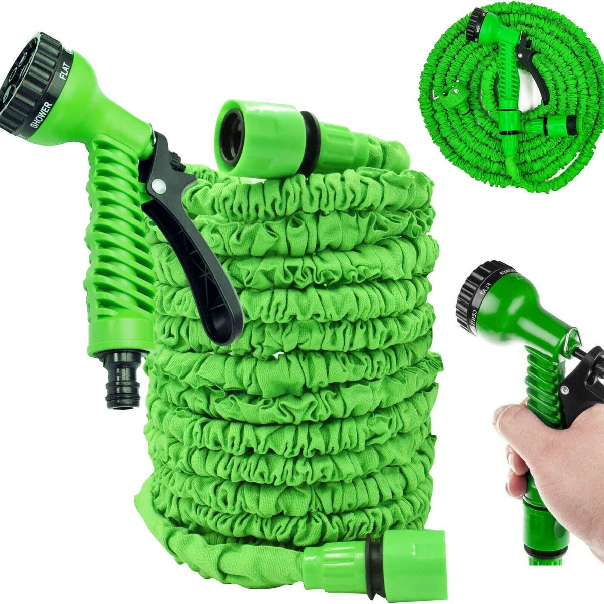 Expandable Garden Water Hose 100 Ft with Spray Nozzle