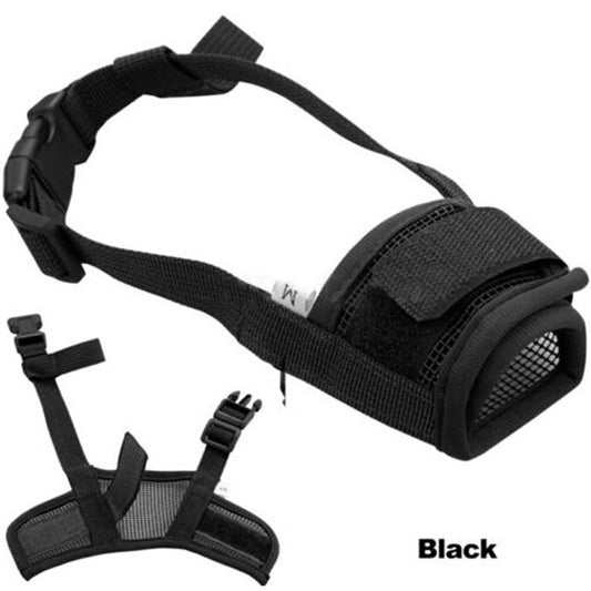 Dog Mask Mouth Muzzle -Black-L