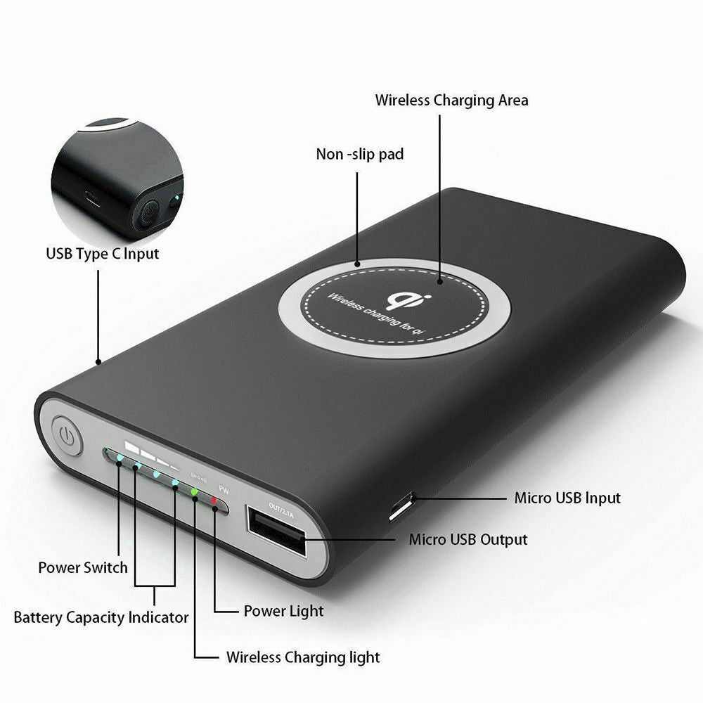 10000mAh Wireless Power Bank