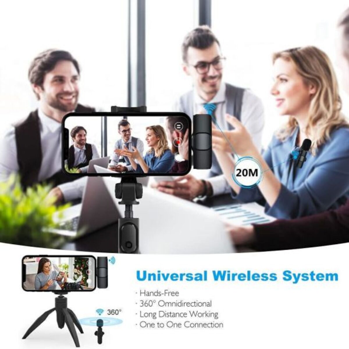 Wireless Lavalier Lapel Microphone 80G