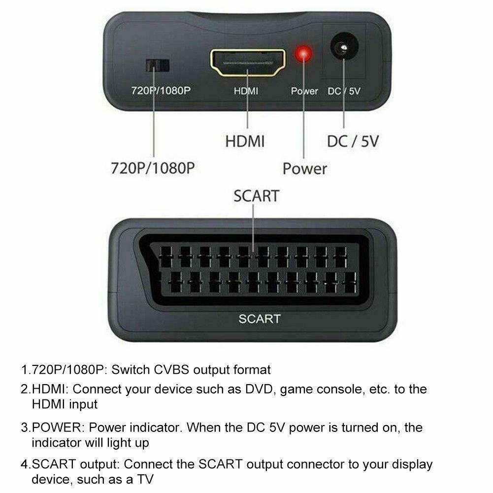 SCART to HDTV Scale Converter Adapter