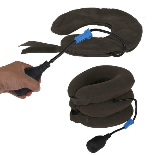 Air Inflatable Pump Neck Pillow-Grey