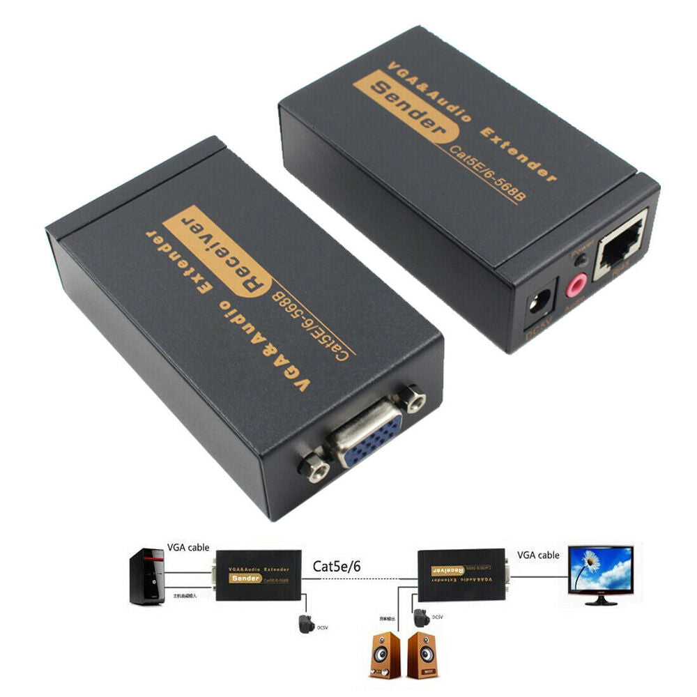VGA 100m Extender With Power Supply