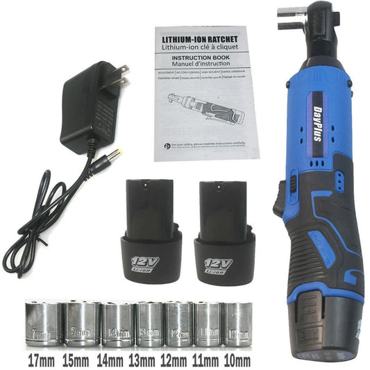 3/8'' 12V Cordless Electric Ratchet Wrench Kit