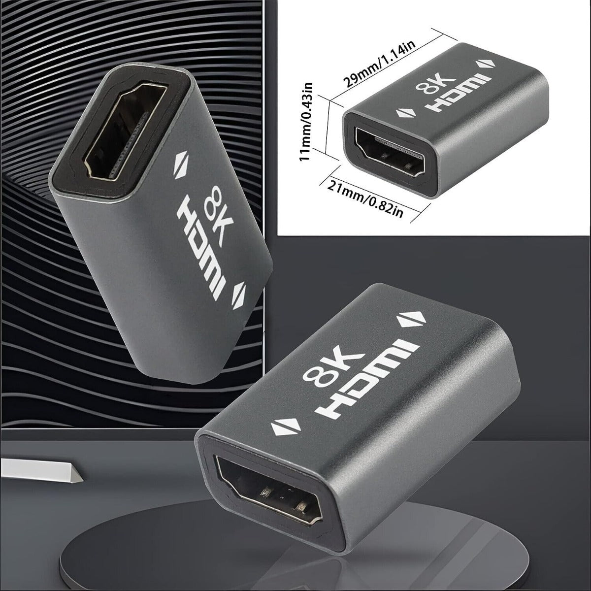 HDTV Connector 8K, Female to Female Coupler