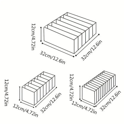 3Pcs Underwear Compartment Organizer