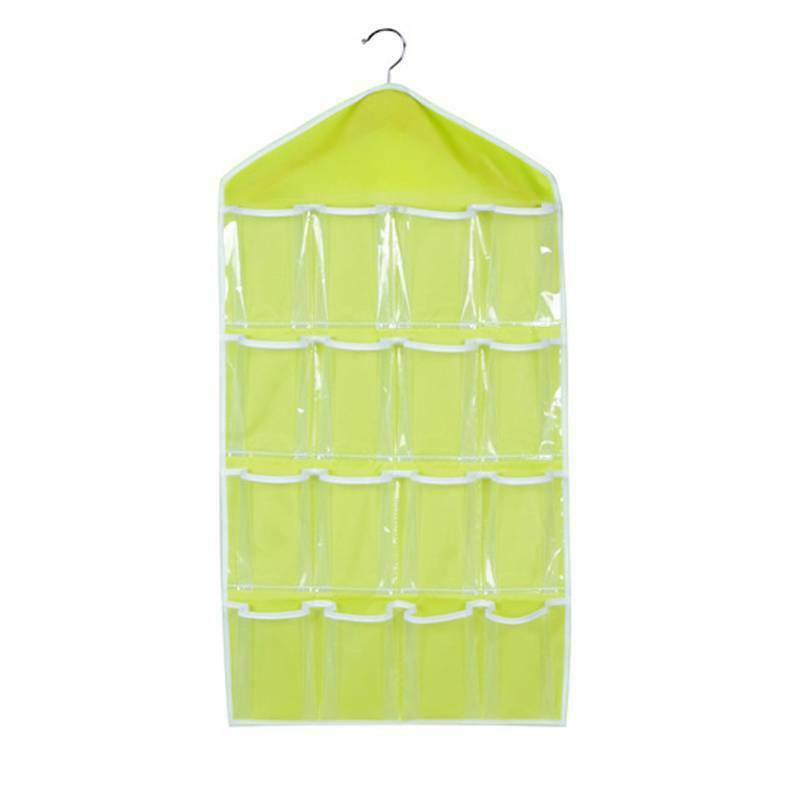 Foldable 16 pocket wardrobe organizer-Green