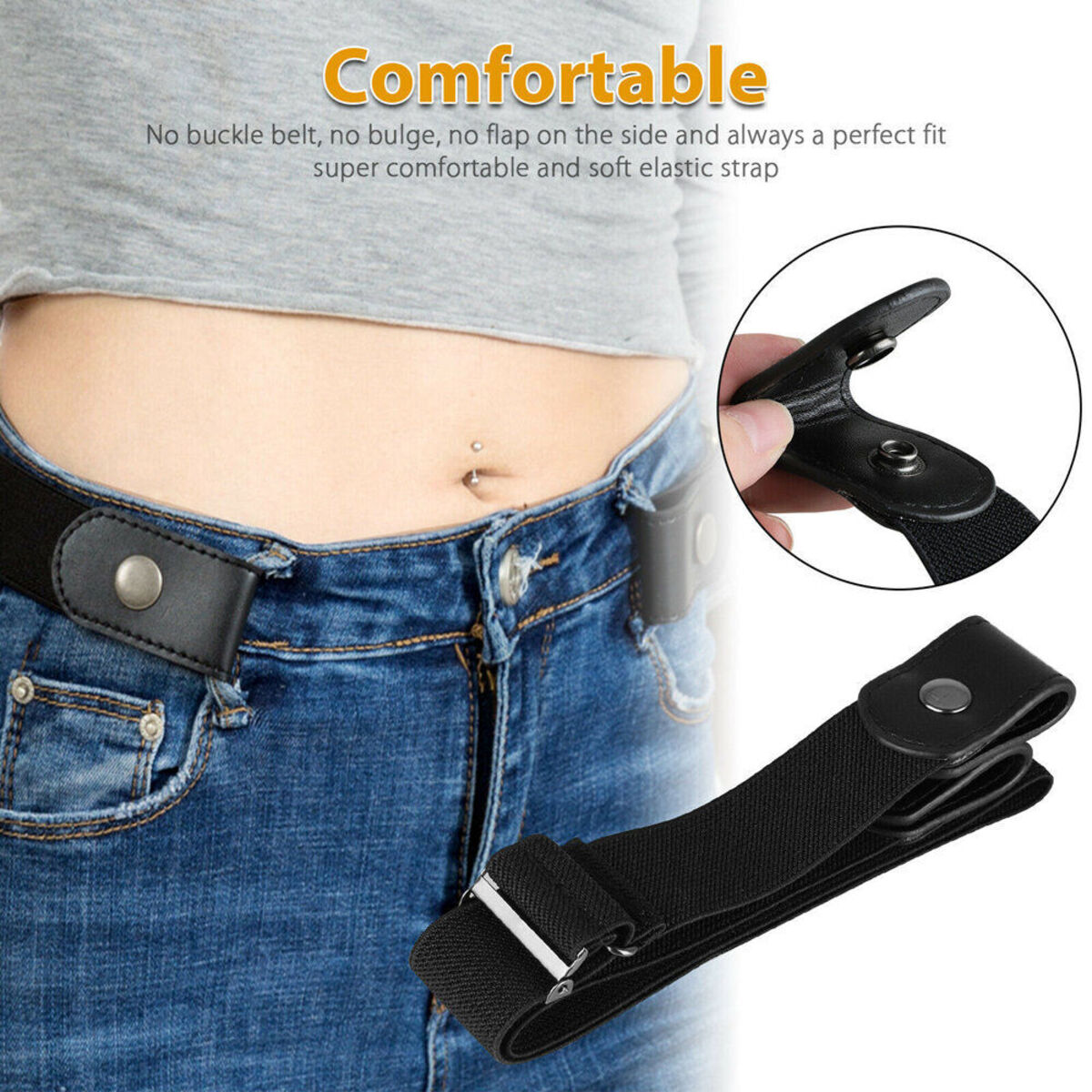 Buckle-free Elastic Waist Belt