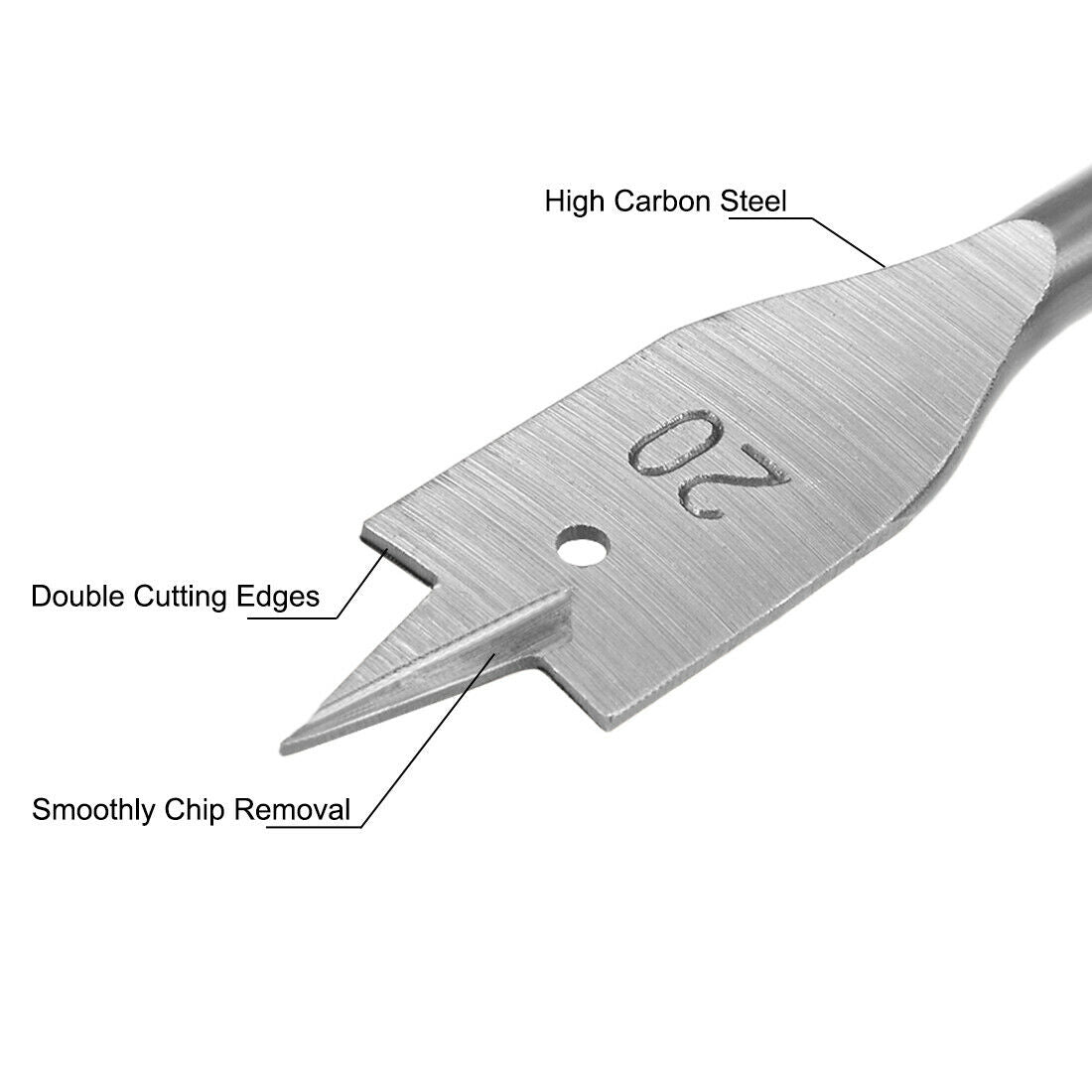 6 Pieces Hex Shank Flat Drill Bit Set