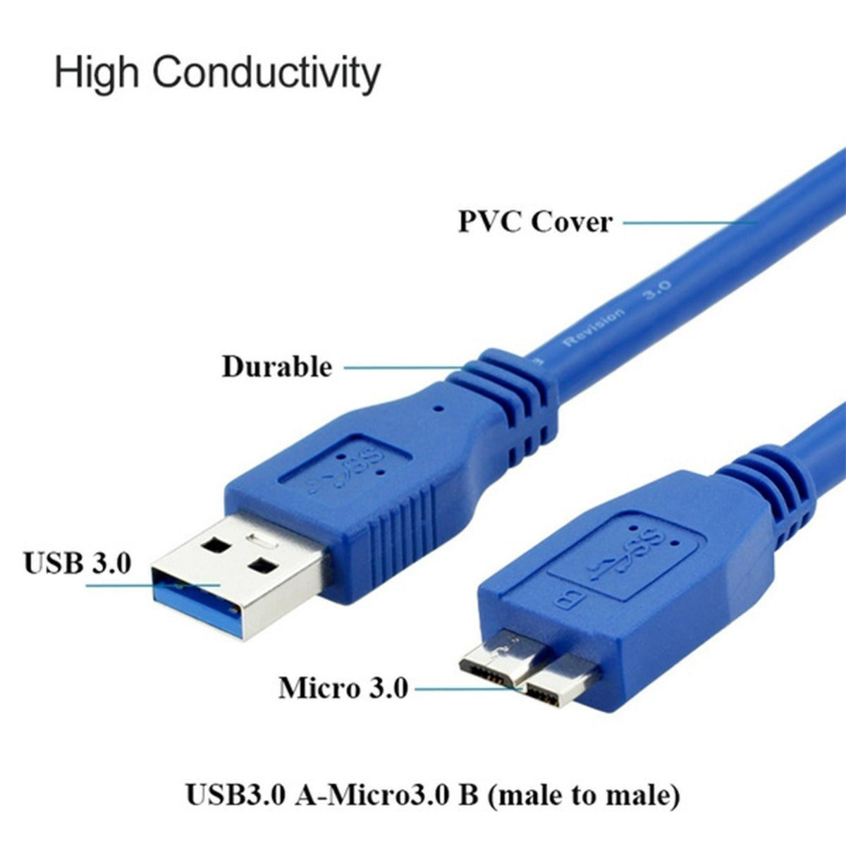 USB 3.0 Type A Male to Micro B USB Cable