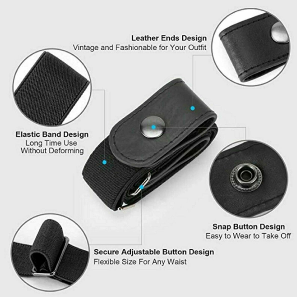 Buckle-free Elastic Waist Belt