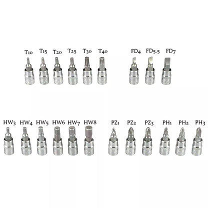 46pcs 1/4 Ratchet Wrench Combination Package Socket Tool Set Auto Car Repairing