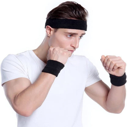 Sport Wrist Sweatbands - Cotton Spandex (Pair)