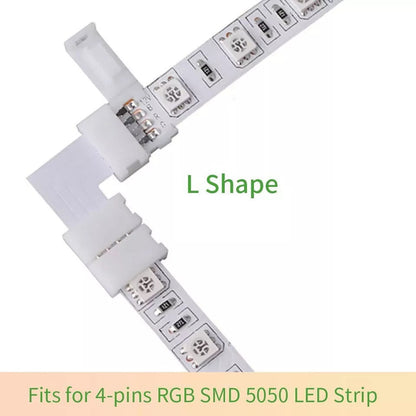 10 Pcs 10mm 4-pin Solderless Clip Coupler Connector